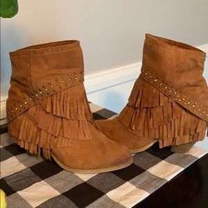 Cowgirl boots fringe booties, size 8
